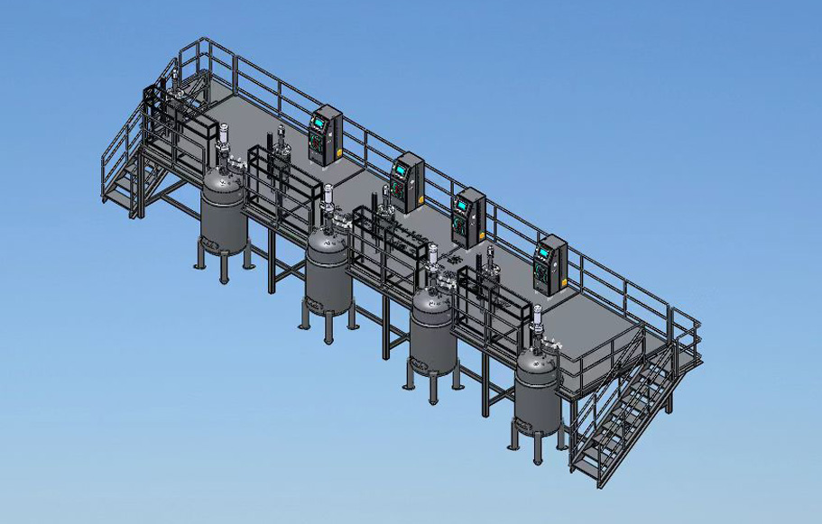 GS8100A-1000L-1000L-1000L-1000L/SZ全自動發(fā)酵罐三維效果圖